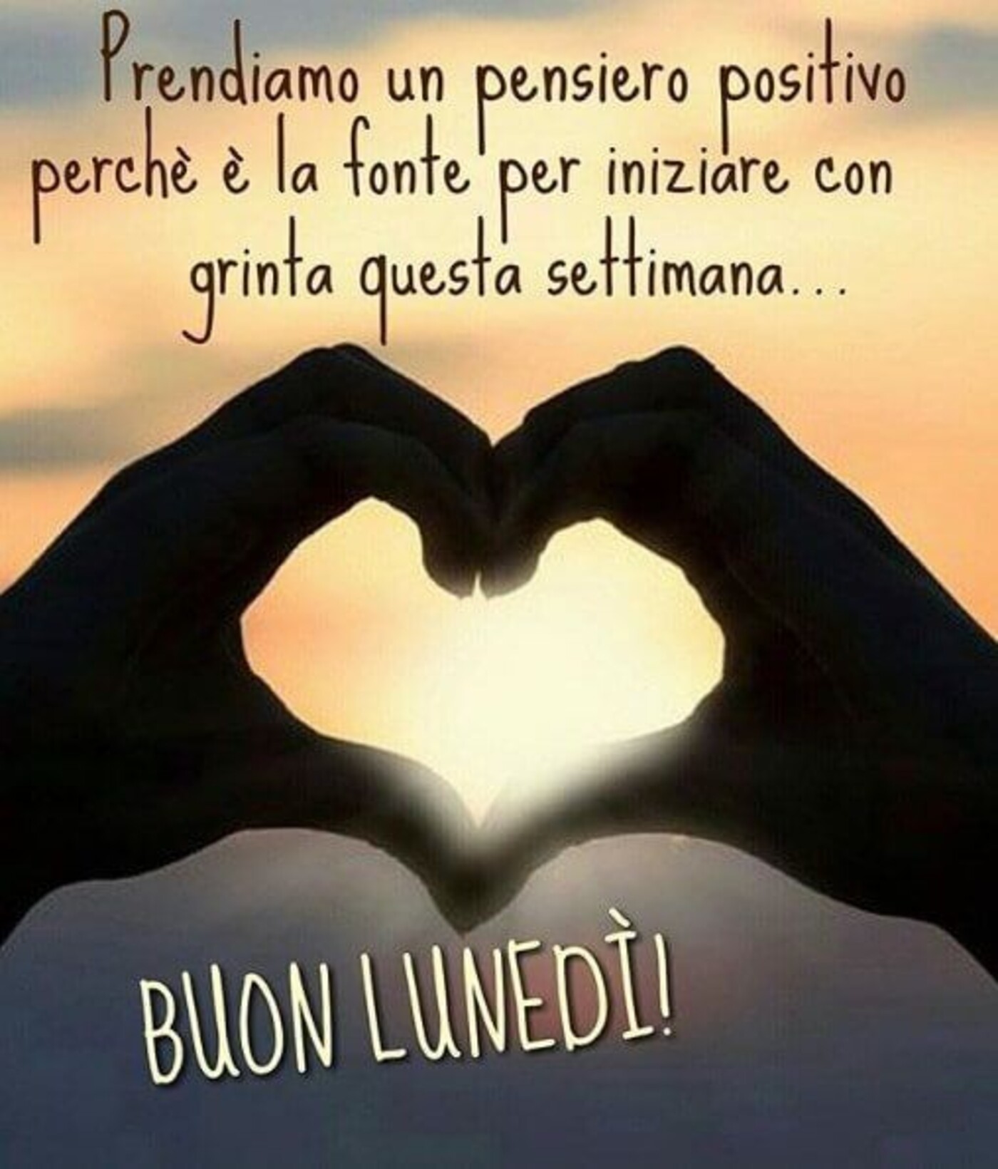 Prendiamo un pensiero positivo perchè è la fonte per iniziare con grinta questa settimana...Buon Lunedì