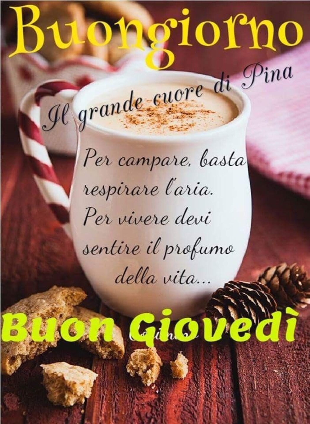 Buongiorno! per campare basta respirare l'aria. Per vivere devi sentire il profumo della vita... Buon Giovedì