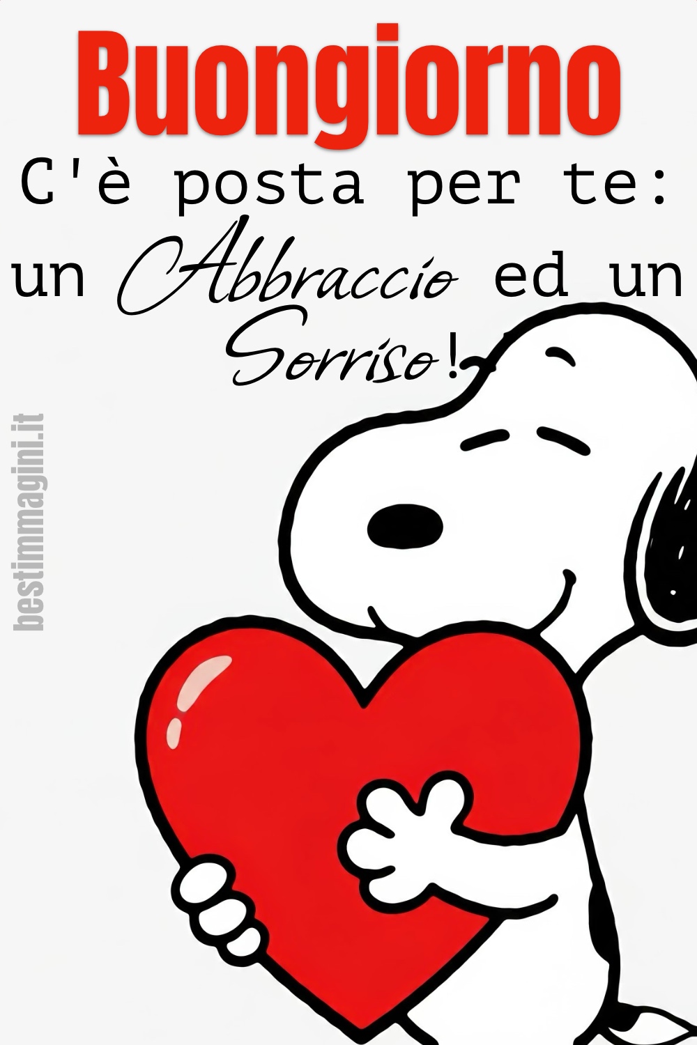 Buongiorno con abbraccio da Snoopy